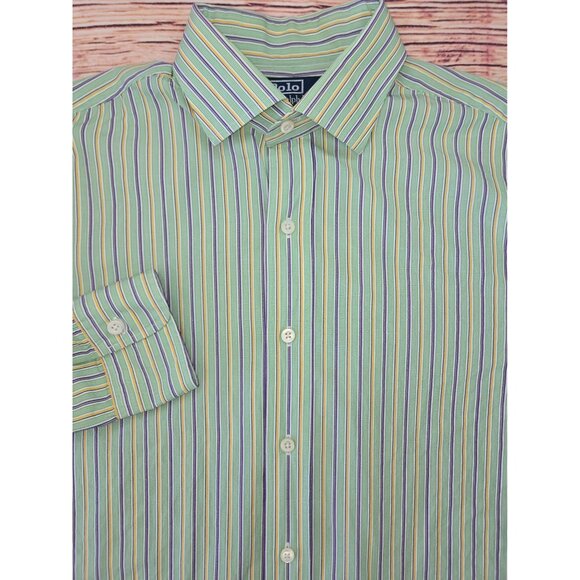 Polo By Ralph Lauren Regent Classic Fit Striped Mens Dress Shirt 16/35 XL - Picture 4 of 7
